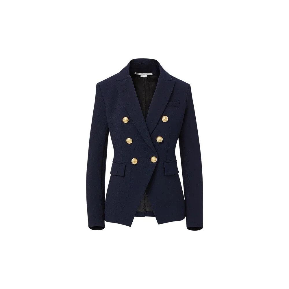 Veronica Beard Miller Dickey Jacket Navy Double Breasted Blazer Gold Button Sz 6 - Picture 1 of 11